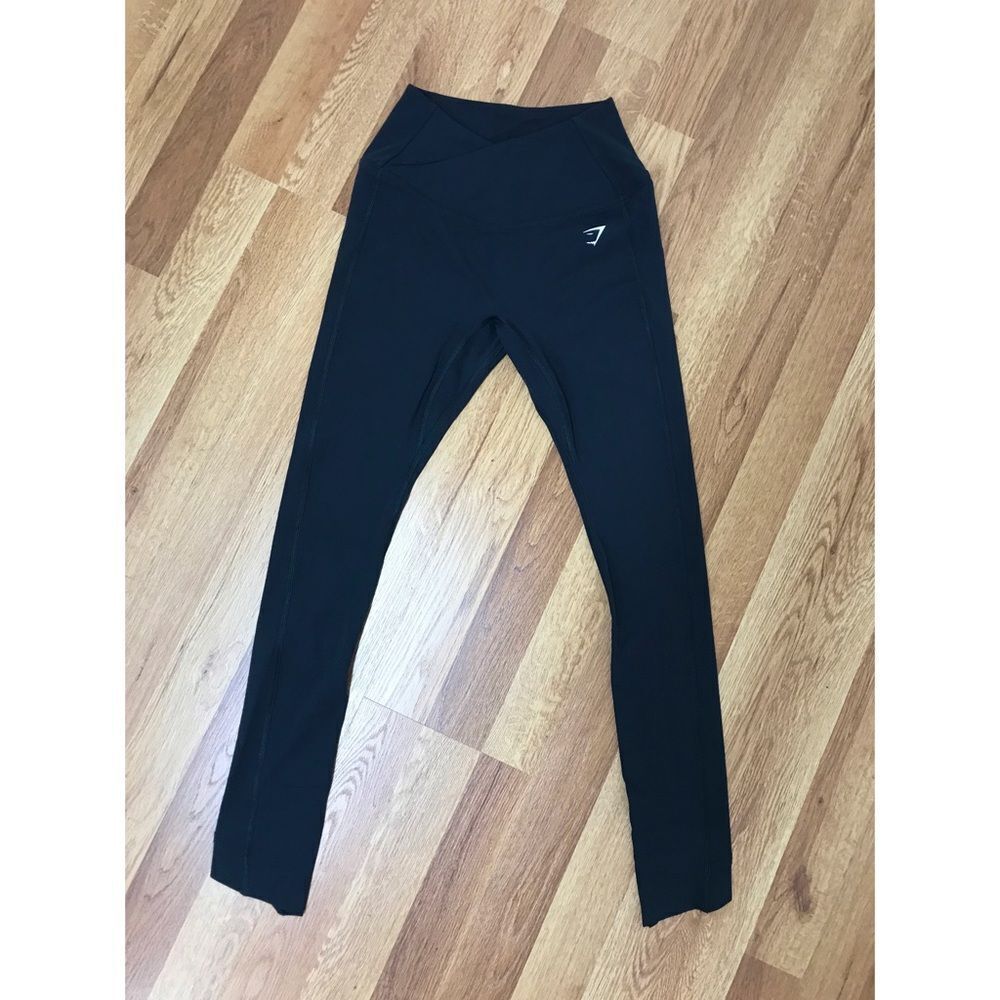 GYMSHARK Crossover Leggings Workout Running Gym Darkest Teal Size XS New - Picture 1 of 9